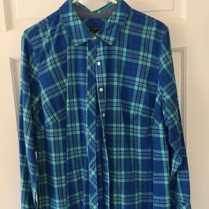 Talbots plaid button down shirt
